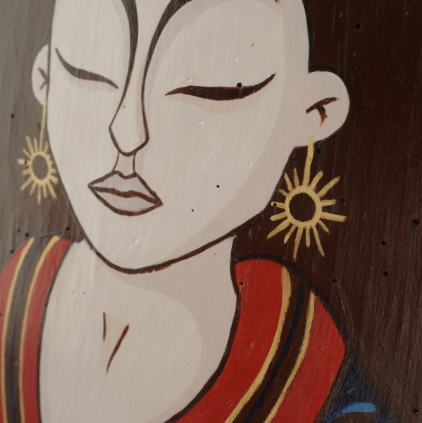 Zahnî détail Peinture sur bois Déesse