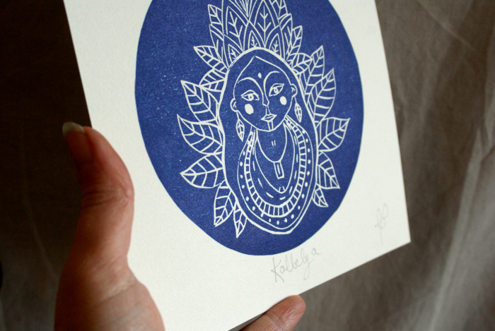 Kalbelya - Linogravure - L'Aubépine Kalbelya - Linogravure - L'Aubépine