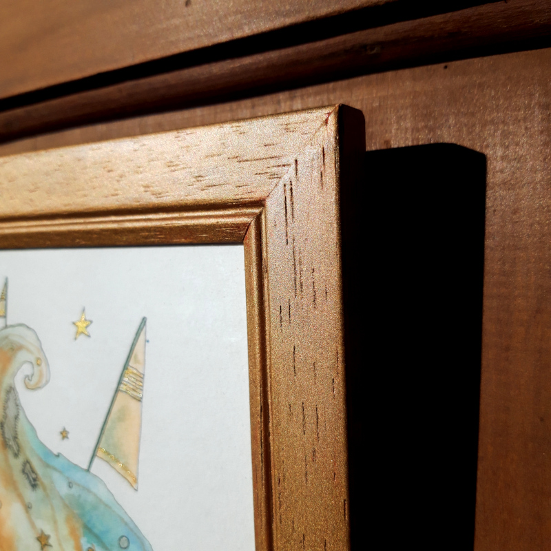 La rapiécée - aquarelle encadrée