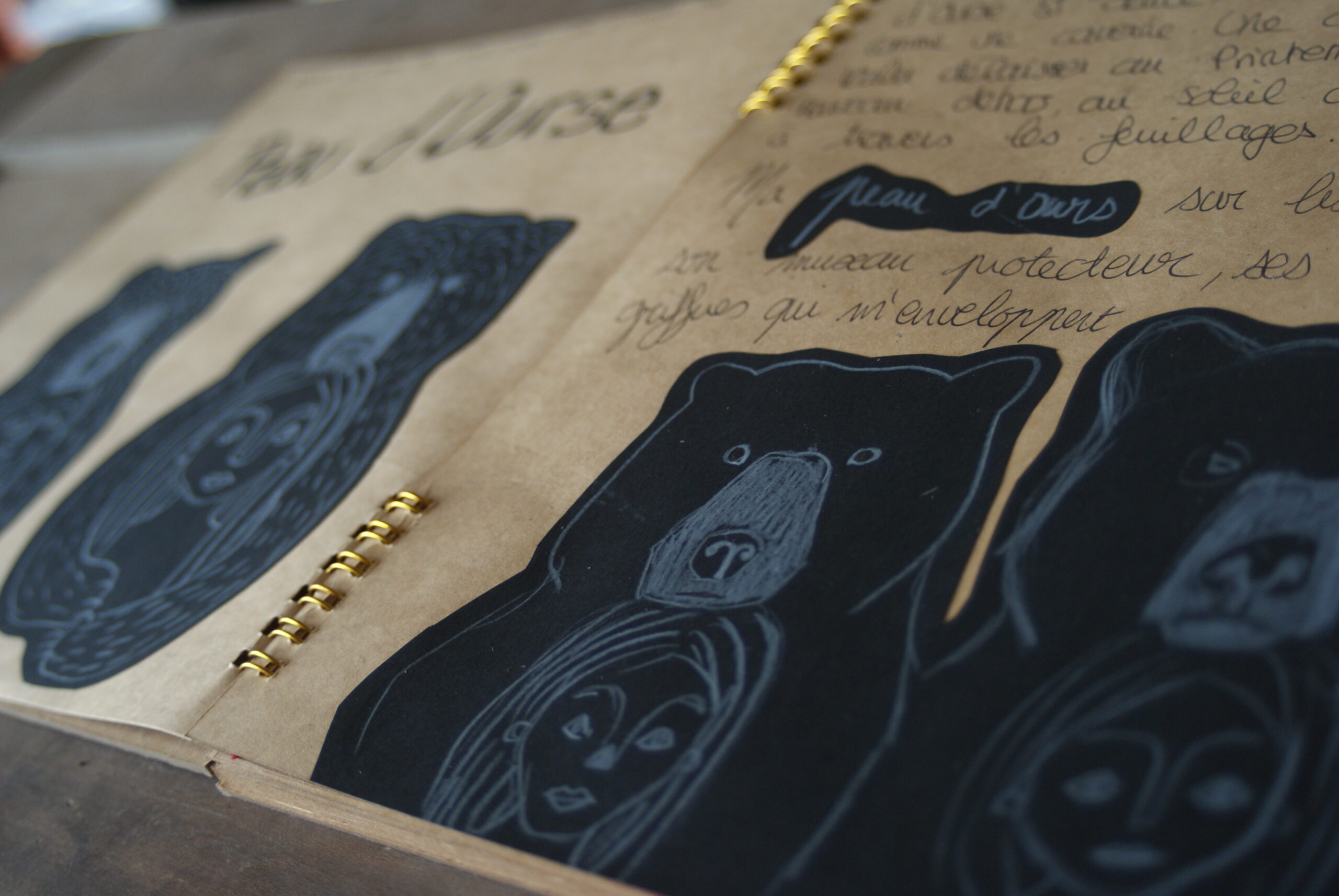 Peau d'Ourse linogravure L'Aubépine