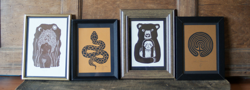 linogravure L'Aubépine