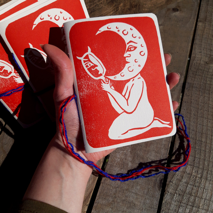 Carnet artisanal - linogravure "Miroir, miroir" Carnet artisanal - linogravure "Miroir, miroir"