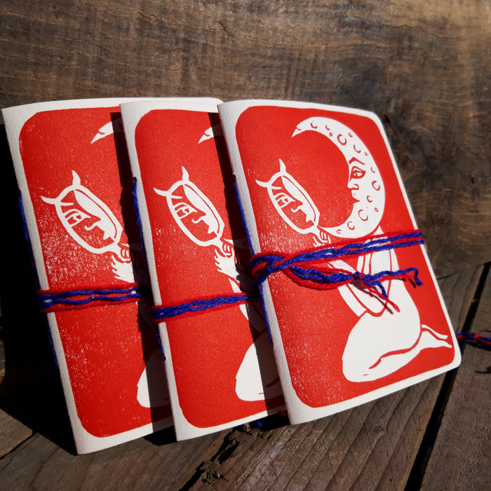 Carnet artisanal - linogravure "Miroir, miroir" Carnet artisanal - linogravure "Miroir, miroir"