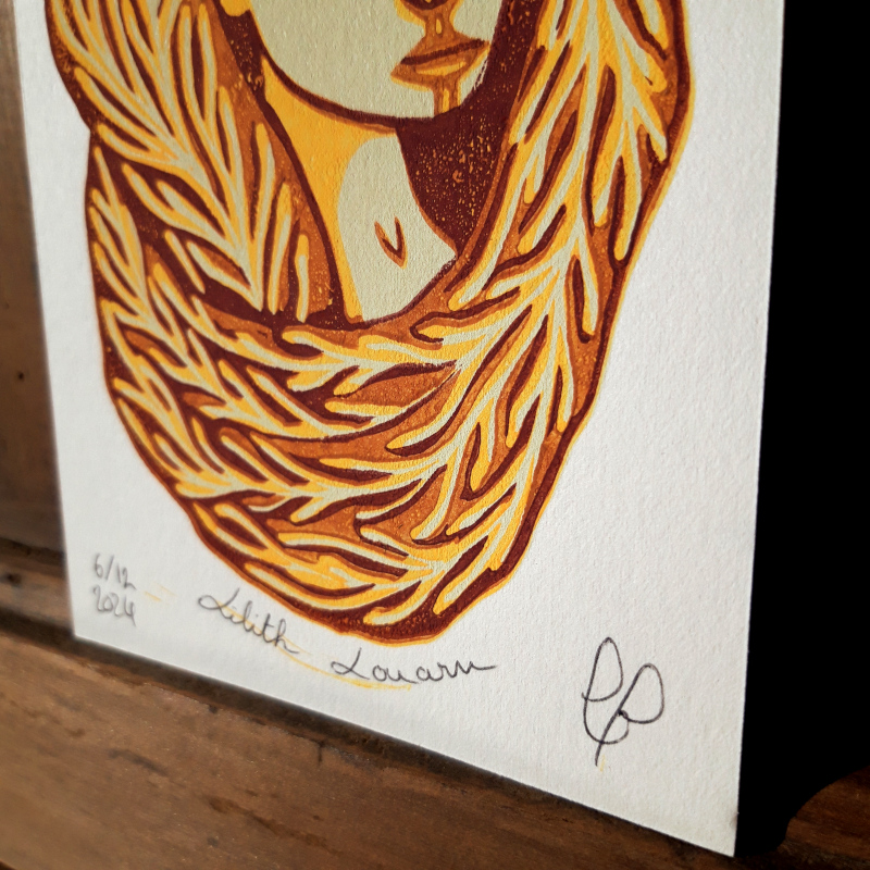 Lilith Louarn - Linogravure à plaque perdue