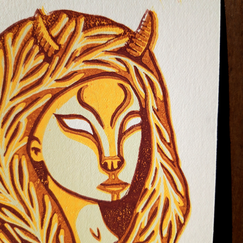 Lilith Louarn - Linogravure à plaque perdue