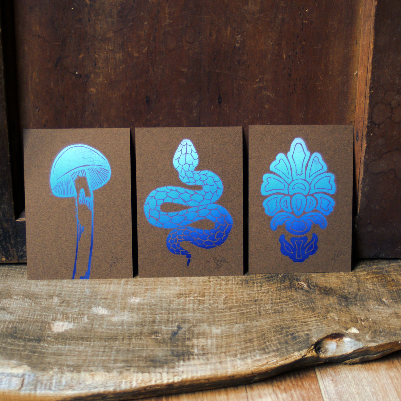 Lot de cartes linogravures Lot de cartes linogravures