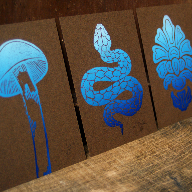 Lot de cartes linogravures Lot de cartes linogravures