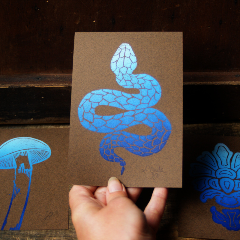 Lot de cartes linogravures Lot de cartes linogravures