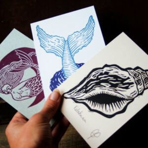 Lot de cartes linogravures