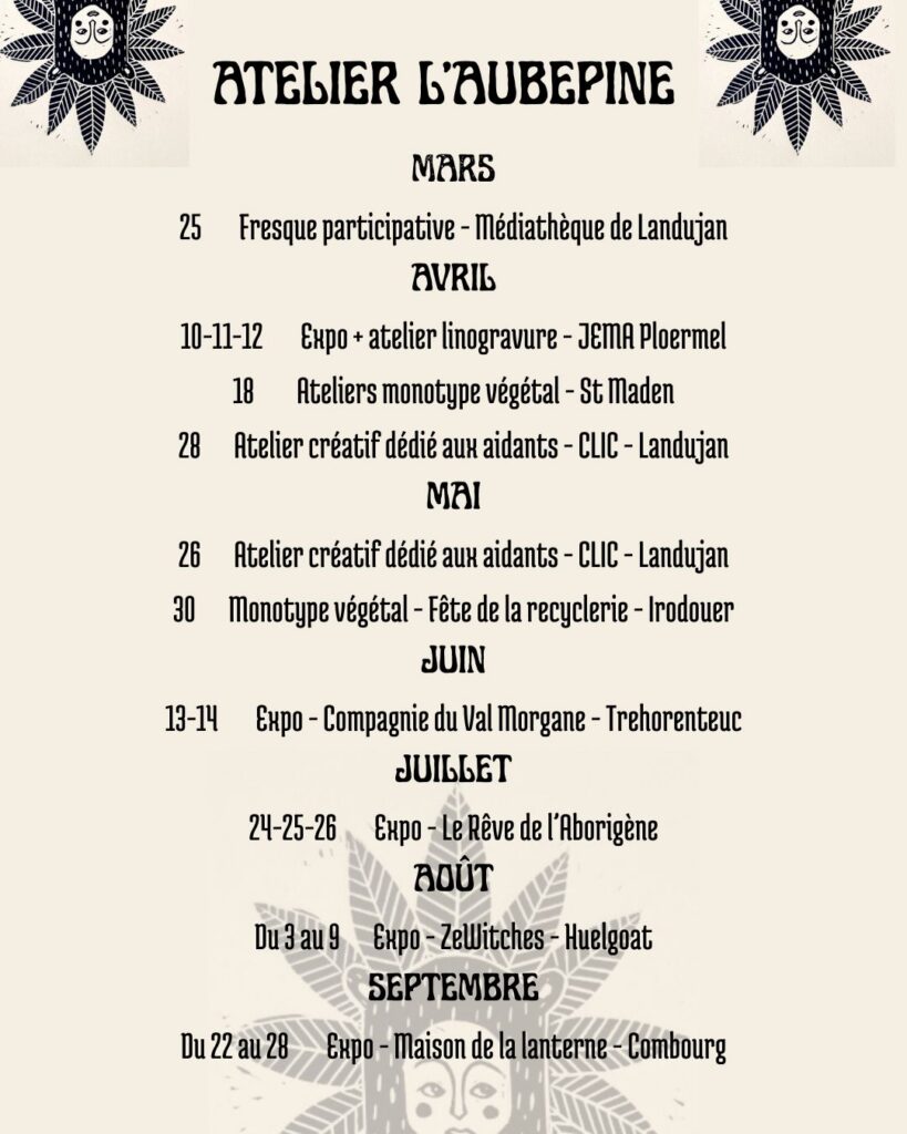 Après un certain temps d'absence, l'Atelier l'aubépine est de retour en ligne ! Ce site a été repris, recomposé, comme un espace plus juste pour accueillir les évolutions de l'atelier.
Une identité plus claire, composée d'images poétiques, gravures, et objets symboliques. Des formes qui ne cherchent pas seulement à être vues, mais à tenir quelque chose, veiller, accompagner parfois.