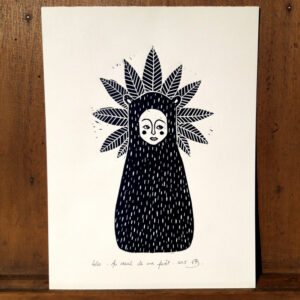 Au seuil de ma forêt – Linogravure