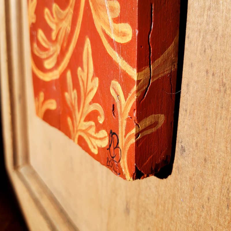 Le loup bleu - Peinture sur bois